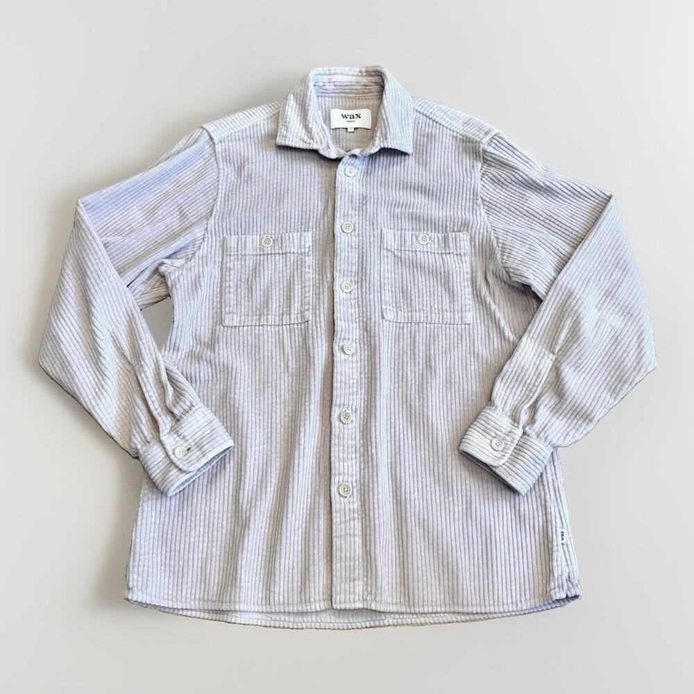 Wax London Men's Whiting Corduroy Overshirt in Beige / Sand - Size Medium